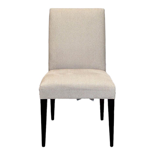 Crate & Barrel Upholstered Dining Chair With Ebony Legs For Sale