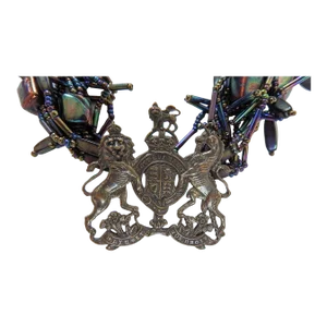 Vintage 1990s Artist Made Purple Iridescent Beaded Necklace
