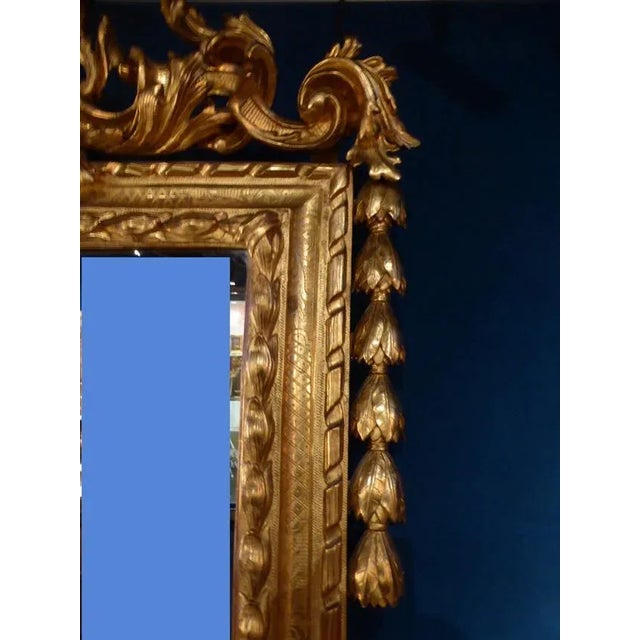 Antique Golden Wood Mirror and Console, Set of 2 For Sale - Image 9 of 12