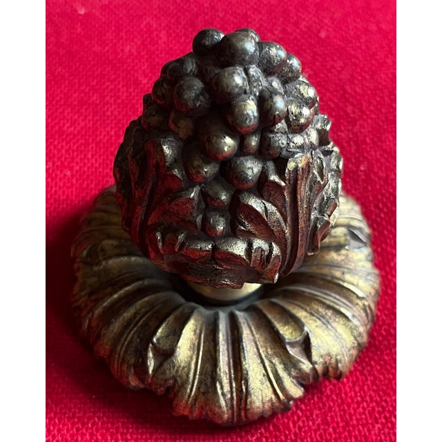 Large Antique 19th Century French Belle Epoque Louis XVI Style Gilt Bronze Berry Finial For Sale - Image 12 of 14