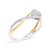 Contemporary 14K Yellow Gold Plated .925 Sterling Silver 1/4 Cttw Diamond Bypass and Halo Promise Ring (I-J Color ES13 RTC111325 For Sale - Image 3 of 7