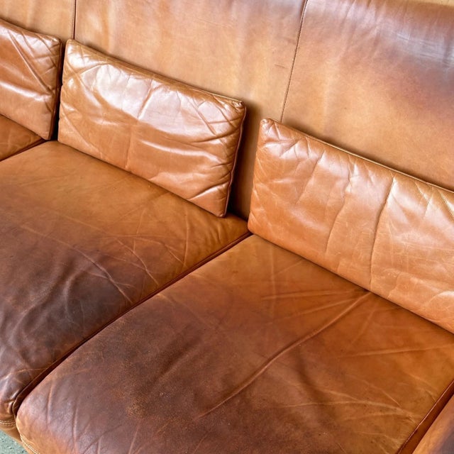 Mid-Century Modern Fiftyish Wingback Leather Sofa by Vladimir Kagan for American Leather For Sale - Image 3 of 12