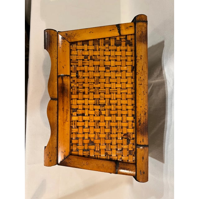 Late 20th Century Vintage Burnt Bamboo Planter Decor For Sale - Image 5 of 8