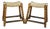 2 Vintage Spanish Revival Country French Barley Twist Stools Rush Saddle Seats For Sale