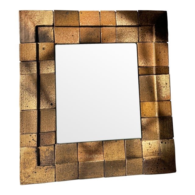 1960s Ceramic Mirror by Jean & Jeannine Palloure For Sale