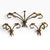 Striking vintage set of three Hollywood Regency wall shelves featuring sculptural gilt-tone metal ropework and clear glass...