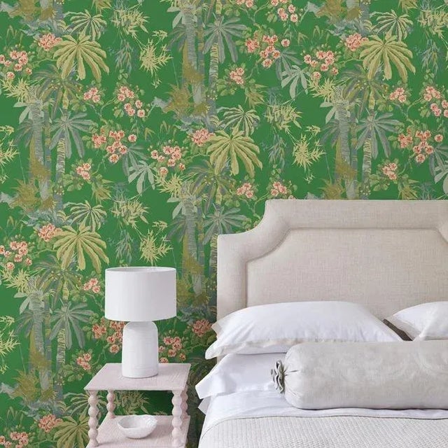 Not Yet Made - Made To Order Bamboo Garden Emerald Wallpaper For Sale - Image 5 of 6