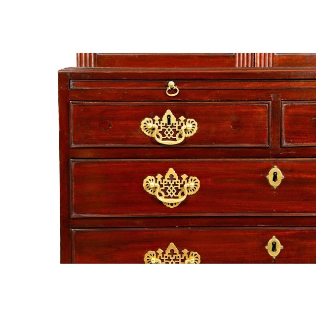 Brown George III English Antique Mahogany Bookcase Secretary Desk Circa 1780 For Sale - Image 8 of 12