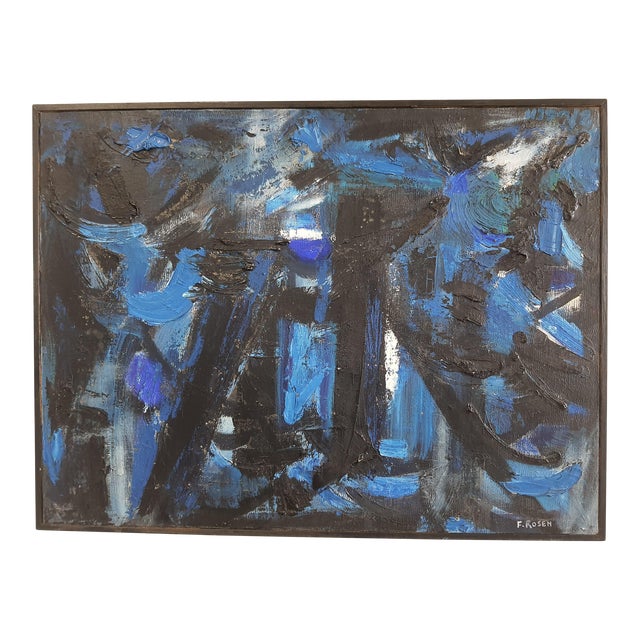 Mid 20th Century Mid-Century Modern Original Abstract Oil by Florence Rosen For Sale