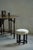 White Mid-Century Modern Dark Stained Wood Stool, 1950s For Sale - Image 8 of 12