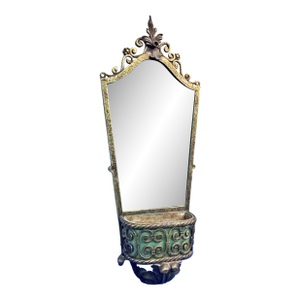 1950s French Country Style Iron Mirror Planter