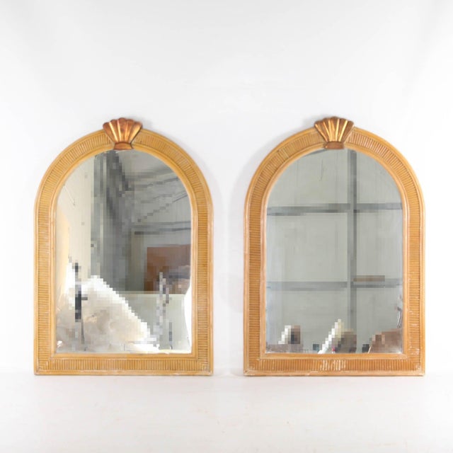 Rattan and Copper Mirrors, 1970s, Set of 2 For Sale - Image 11 of 15