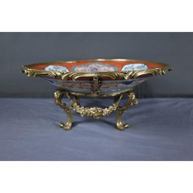 Large Imari Porcelain Bowl with Bronze Mount, Japan, Late 19th Century For Sale - Image 16 of 18