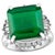 7.78 Carat Natural Square Emerald & 0.45 Ct Diamond Ring in Platinum, Size 4.5 For Sale - Image 15 of 18