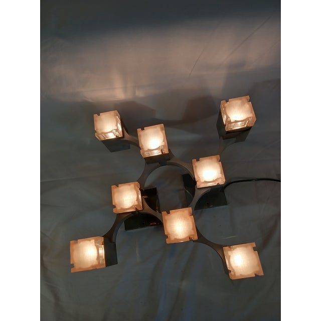 Italian Ceiling Light in Cubic Chrome Metal and Acrylic Glass by Gaetano Sciolari, 1970s For Sale - Image 10 of 16