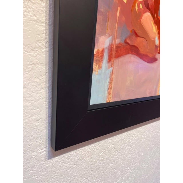Abstract Diffuse by Ryan Morse | Oil on Panel Figure of a seated woman in warm tones. For Sale - Image 3 of 5
