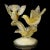 Murano Vintage Barbini Murano White Olive Green Gold Flecks Italian Art Glass Birds Centerpiece Sculpture For Sale - Image 4 of 8