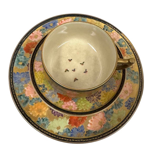 Mid 20th Century Mid-20th Century Japanese Satsuma Tea Set, 21 Pieces For Sale - Image 5 of 12