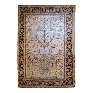 1880s Antique Handmade Prayer Indo-Moktasham Rug 4' X 6'2" For Sale