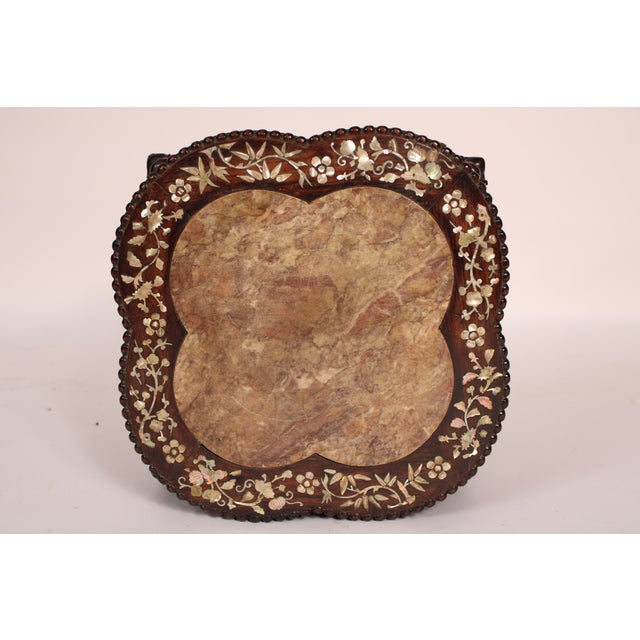 Chinese Rosewood Taboret With Mother of Pearl Inlay For Sale - Image 4 of 11