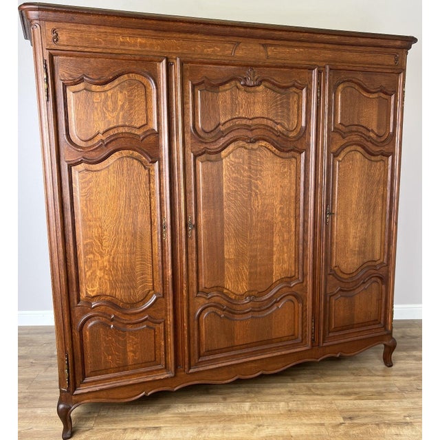 Vintage French Louis XVI Style Wardrobe in Oak For Sale - Image 16 of 16