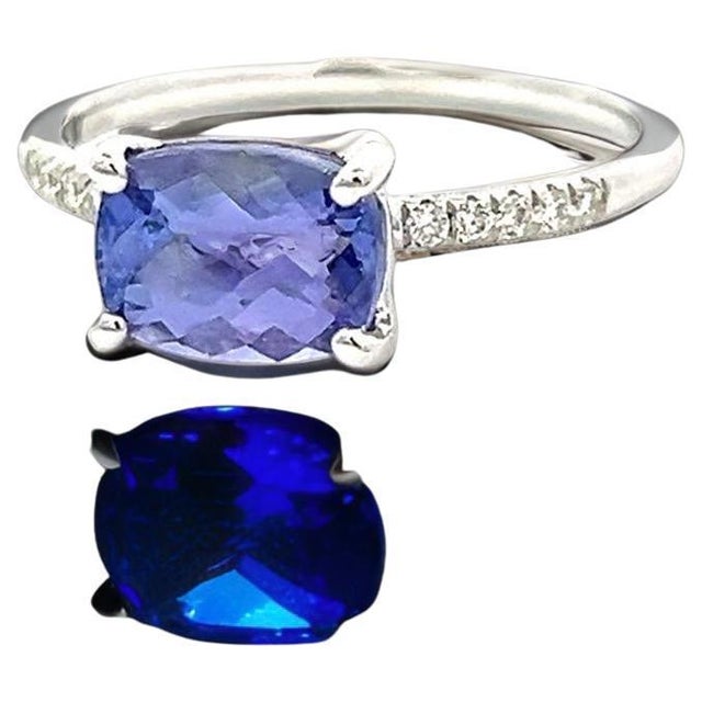 Natural Tanzanite and Diamond Ring Size 6.5 14k W Gold 1.79 TCW Certified $3,950 310606 Nothing says, “I Love you” more...