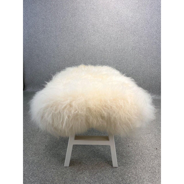 Early 21st Century White Yeti Real Sheepskin Bench by Area Design For Sale - Image 5 of 12
