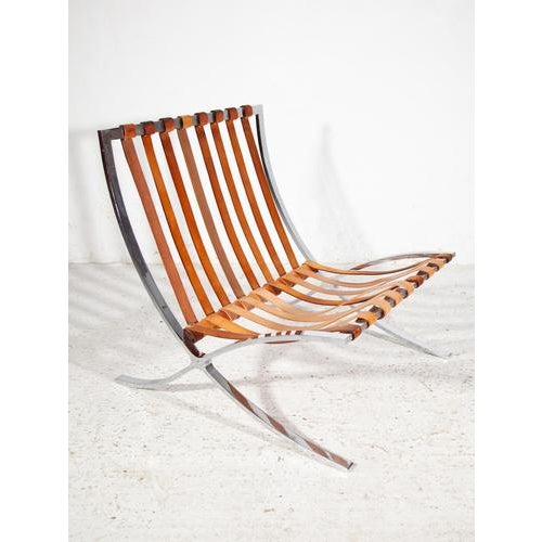 This rare set of Barcelona chairs was designed by Architect Mies van der Rohe and Designer Lily Reich in 1929 and produced...