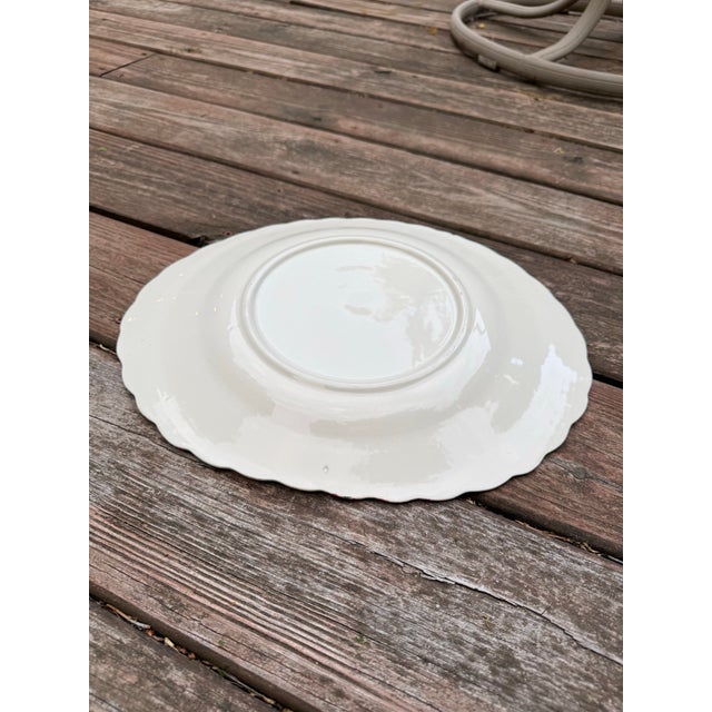 Red Vintage Blue Ridge Pottery Crab Apple Large Serving Platter For Sale - Image 8 of 8
