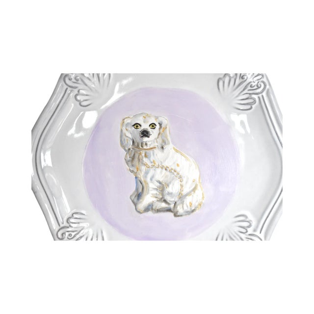 2020s Floris & Fergus the White Staffordshire Spaniels Portraits by Susannah Carson For Sale - Image 5 of 7