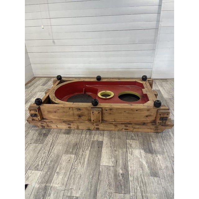 Vintage Industrial Coffee Table in Wooden Molds from Locomotive Factory, 1950s For Sale - Image 17 of 18