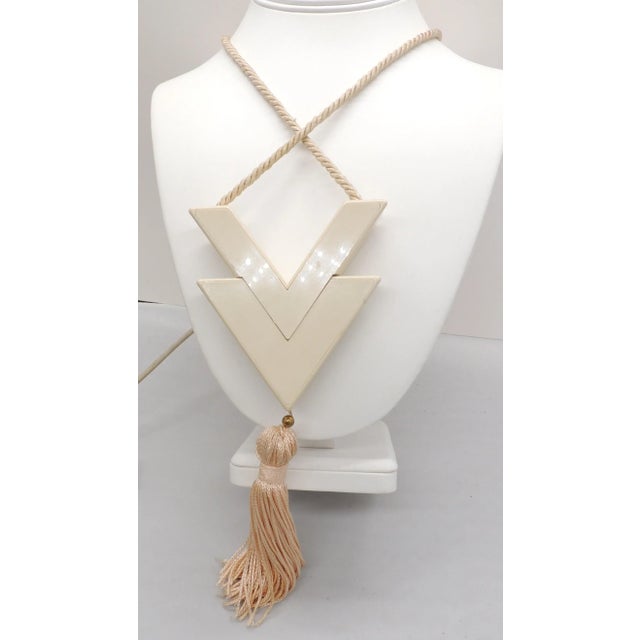 Valentino Vintage 1986 Valentino Vv Off White Perfume Tassel Necklace For Sale - Image 4 of 7