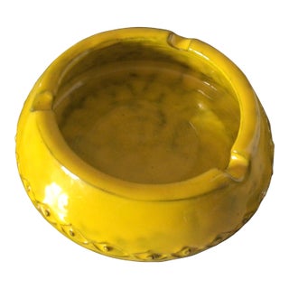 Mid Century Rosenthal Netter Ceramic Ashtray Yellow Made in Italy For Sale