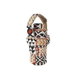 Early 20th Century Kuba Royal Beaded Basket For Sale