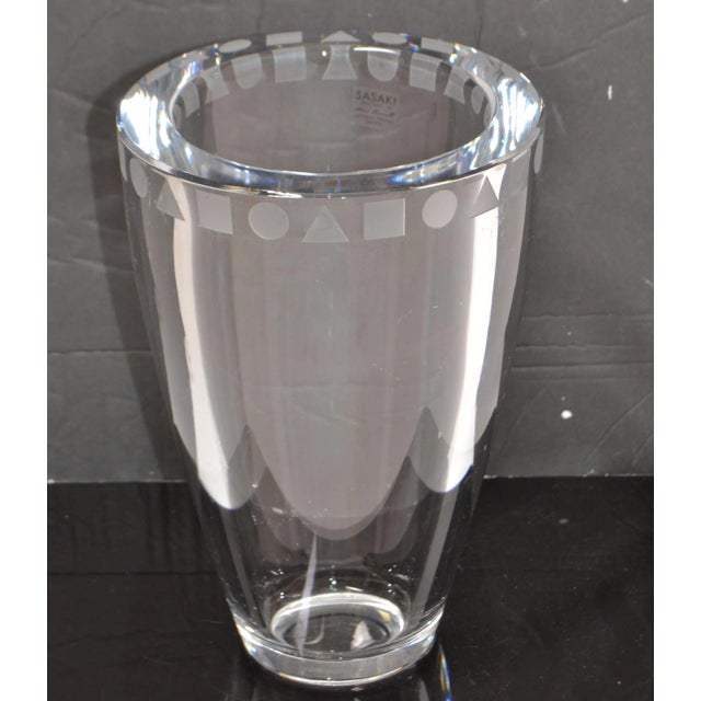 1970s 1970s Ward Bennett for Sasaki Sengai Japan Clear Lead Crystal Vase For Sale - Image 5 of 13