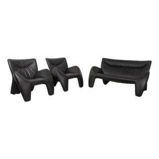 Echnaton Armchairs and 2-Seater Sofa in Leather from Leolux, Set of 3 For Sale