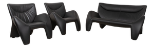 Echnaton Armchairs and 2-Seater Sofa in Leather from Leolux, Set of 3