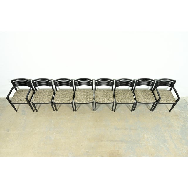 Early 21st Century Knoll Postmodern Black Lacquered Ricchio Dining Chairs, Set of Eight For Sale - Image 5 of 15