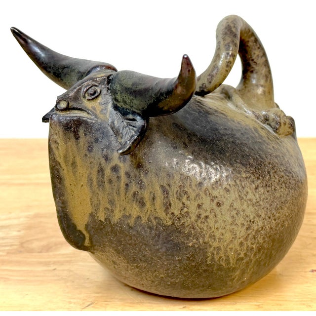 Jorge Mealha (1934–2021) Sculptural Steer/Bovine Form Portugal, late 20th century Dimensions: 7.5" W × 5.5" D × 6" H...