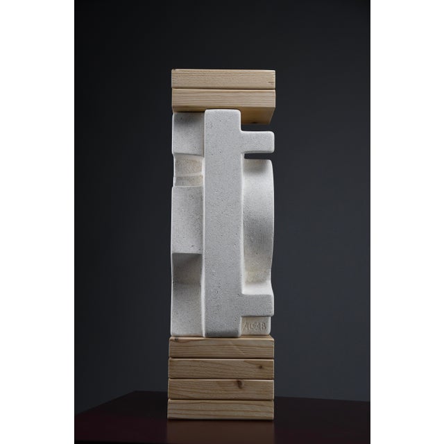 Alberto Cabiddu, Makina Abstract Sculpture, 2001, Beech & Stone For Sale - Image 13 of 17
