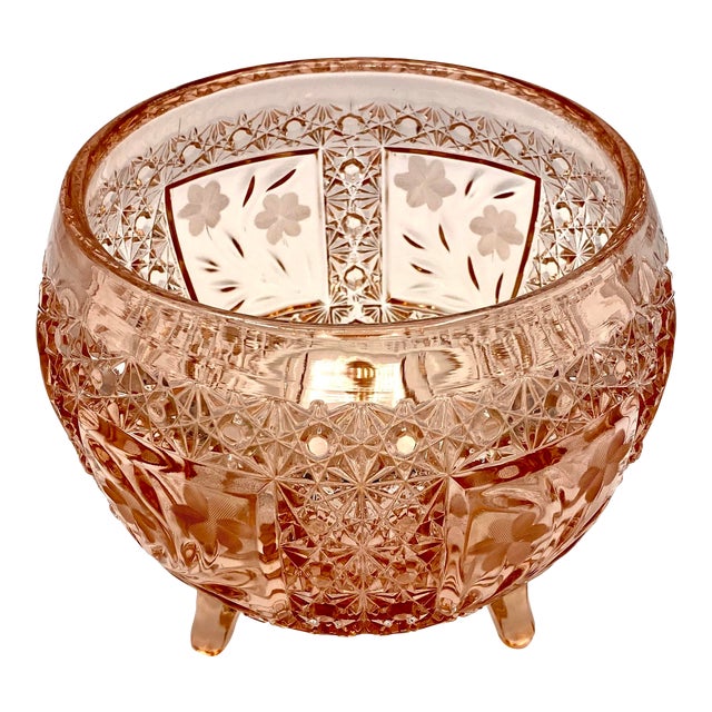 1910s Pink Depression Glass Rose Bowl Chairish
