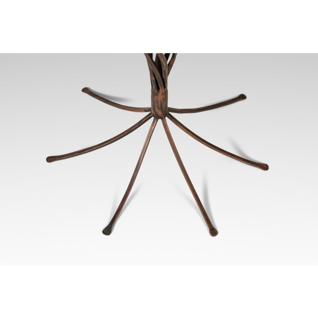 Rare Mid-Century Modern Rustic Hand-Forged Twisted Metal Torchiere Table Lamp by Robert Sonneman for George Kovacs, Usa, C. 1990 For Sale - Image 12 of 15