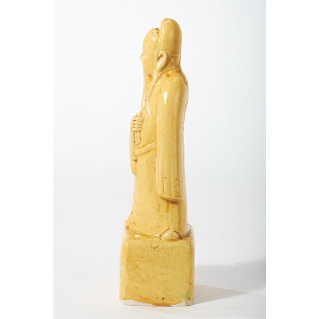 Mid 20th Century Chinese Wise Man Ceramic Figurine For Sale - Image 13 of 18