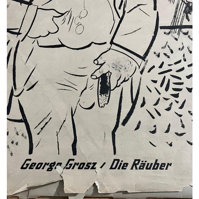 George Grosz, Large George Grosz 1923 Lithograph Die Rauber German Expressionism Wpa Realism For Sale - Image 13 of 16