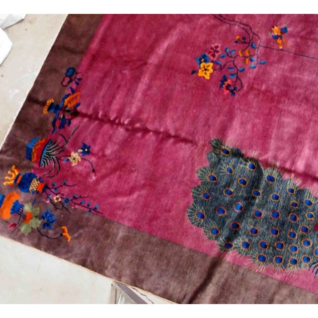 1920s Antique Handmade Art Deco Chinese Rug For Sale In New York - Image 6 of 8