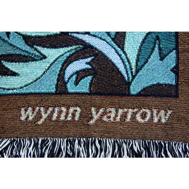 Arts and Crafts Style "Tree of Birds" in Espresso Jacquard Woven Throw Blanket For Sale - Image 9 of 12