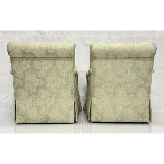1980s Pair of "Colefax" Swivel Lounge Chairs & Ottoman Made in the Usa by Pearson For Sale - Image 12 of 18