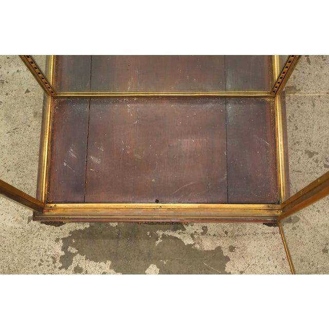 Mid 20th Century Vintage European Brass & Glass Vitrine Display Cabinet For Sale - Image 5 of 12