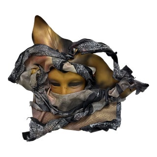Dominique Caron Handmade Leather Art Mask For Sale