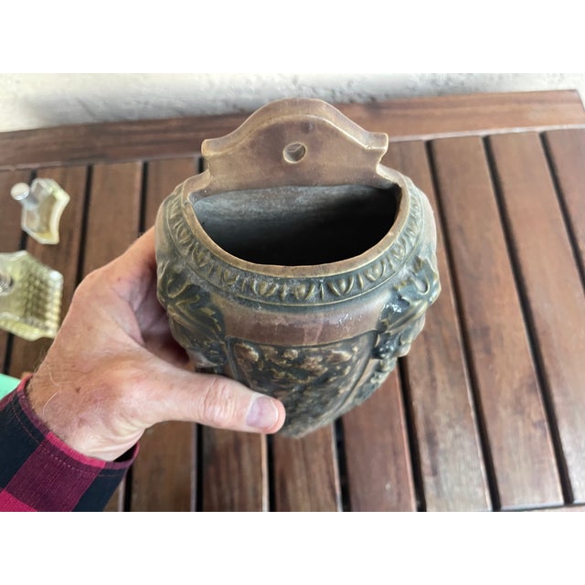 Art Nouveau Art Pottery Roseville Florentine Wall Pocket 1924 12.5"h - Rare For Sale - Image 3 of 4